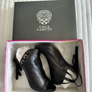 Vince Camutto black leather slingback high heels